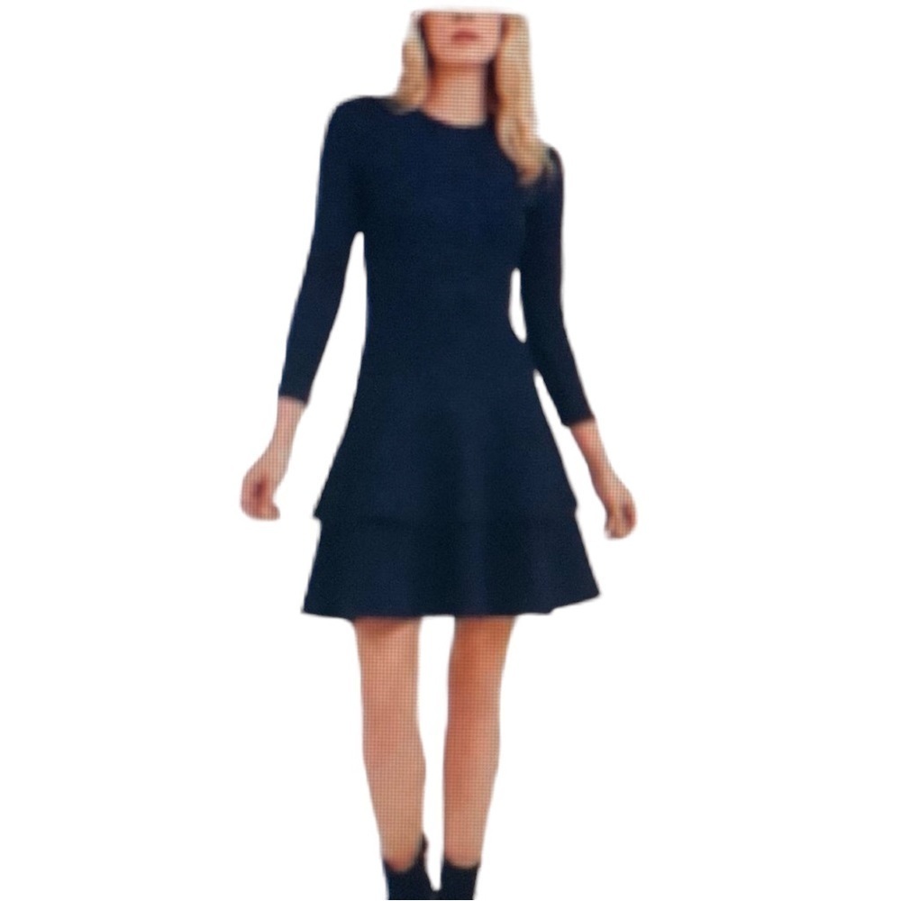 Michael Kors Animal Print Sweater Dress Blue